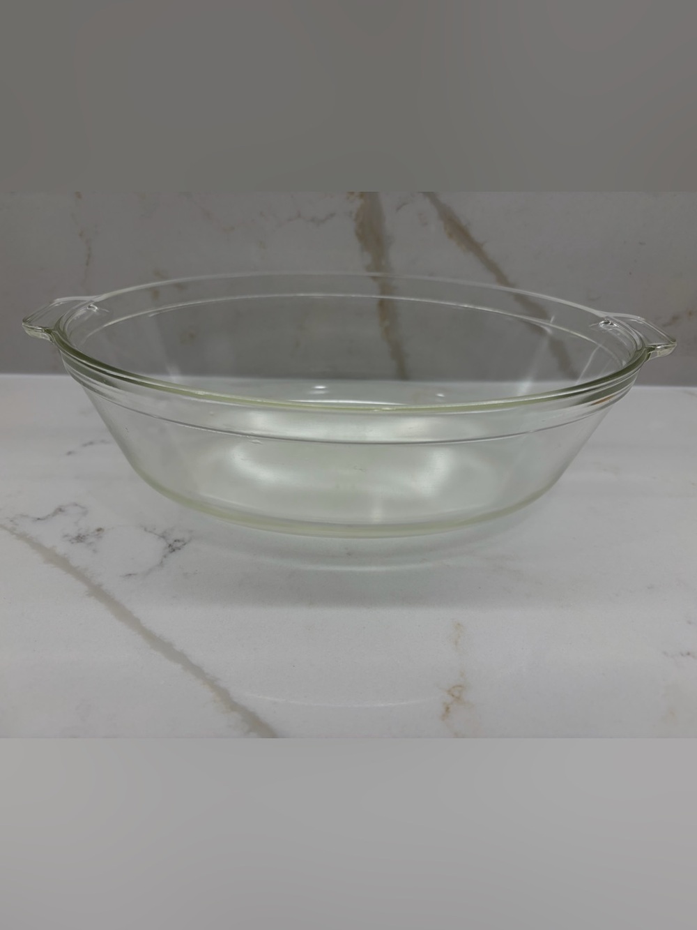 Vintage PYREX Clear Glass Oval Baking Dish with Handles